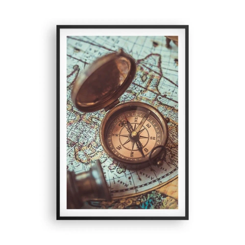 Pôster com moldura preta - Para o aventureiro - 61x91 cm