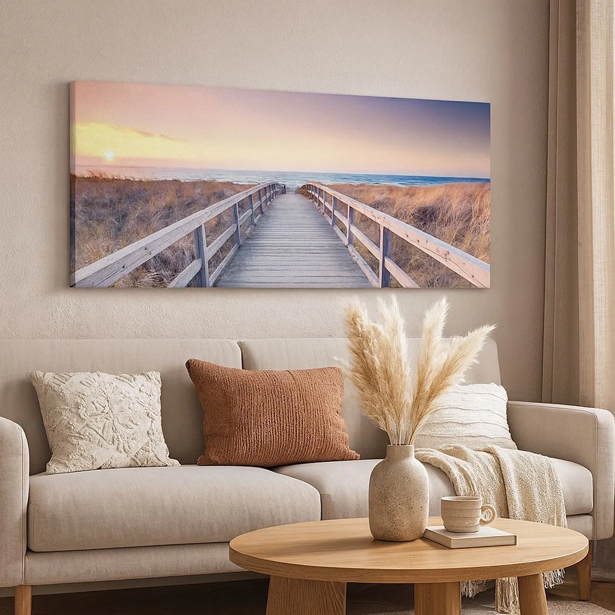 Quadro em tela - Aurora da noite do Báltico - 100x40 cm