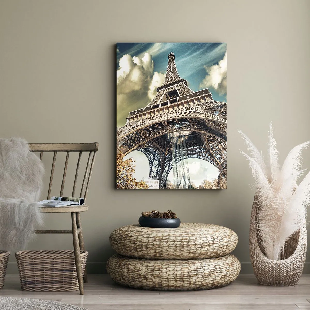 Quadro em tela - E no outono em Paris... - 45x80 cm