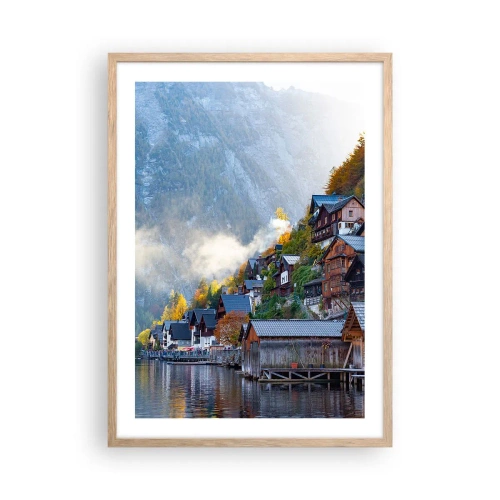 Pôster com moldura de carvalho claro - Atmosfera alpina - 50x70 cm