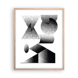 Pôster com moldura de carvalho claro - Ângulos e ovais - 40x50 cm