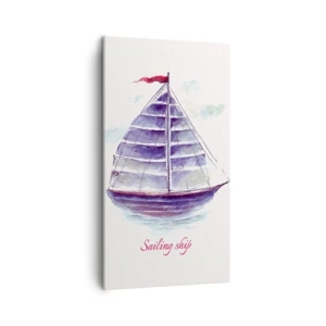 Quadro em tela - Cheio de velas e águas calmas - 45x80 cm