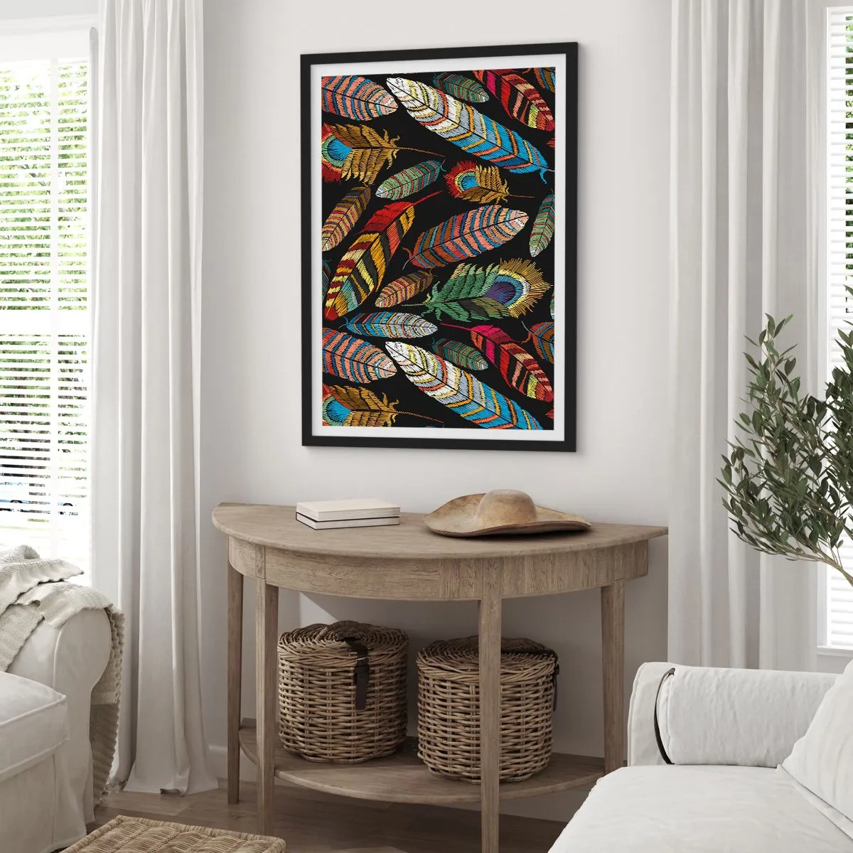 Pôster com moldura preta - O carnaval dos pássaros - 40x50 cm