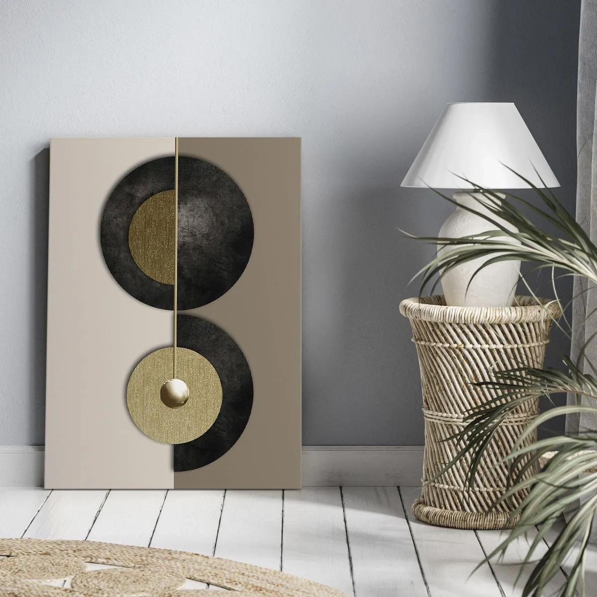 Quadro em tela - Variações ao redor do círculo - 70x100 cm