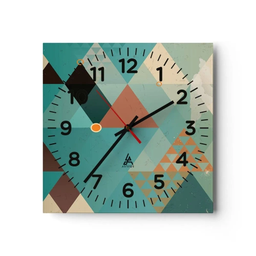 Relógio de parede - Relógio em vidro - A unidade de muitos, os muitos da unidade - 30x30 cm