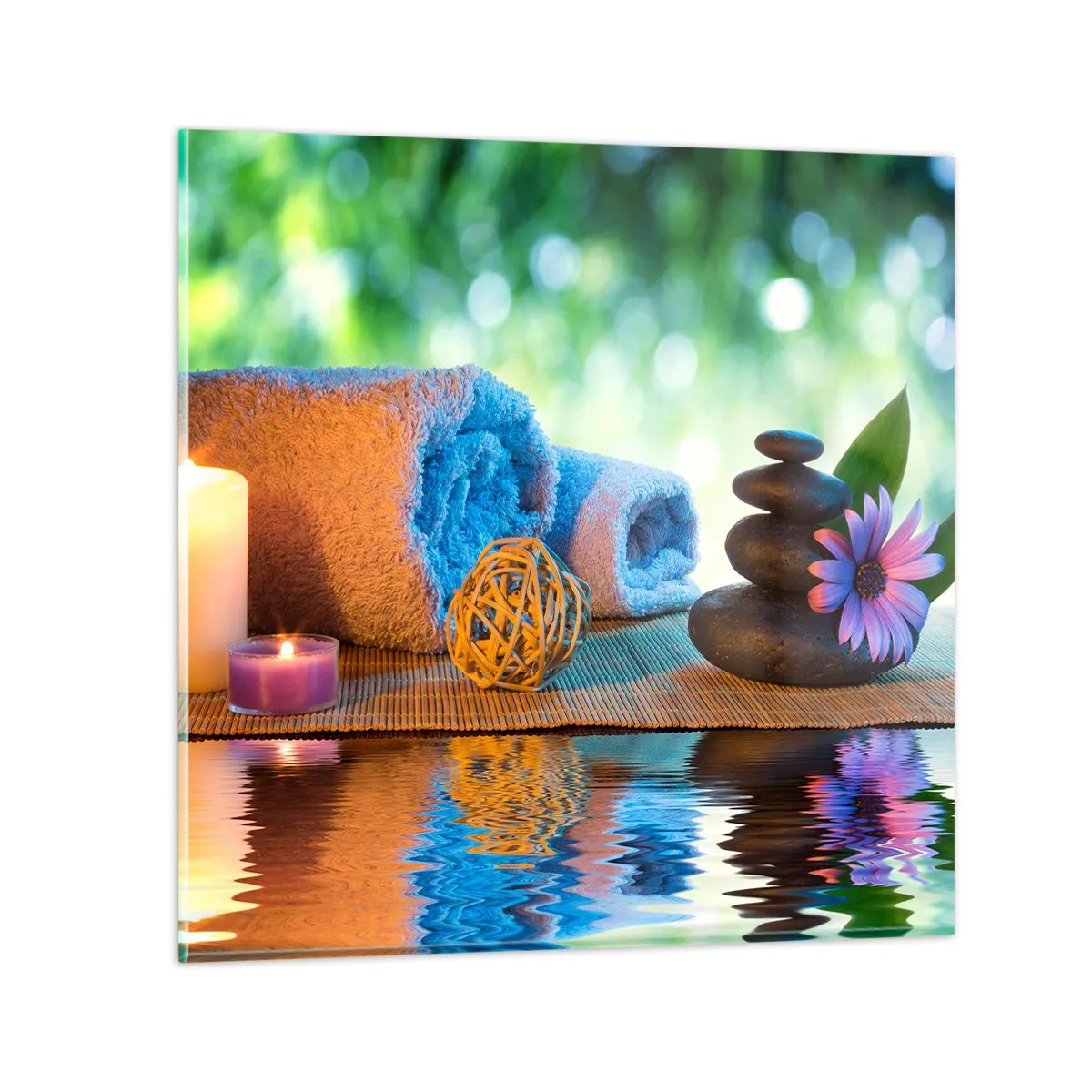 Quadro em vidro - Tempo para o corpo - 70x70 cm