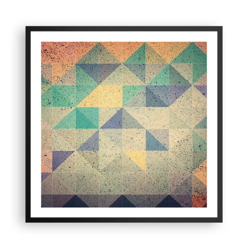 Pôster com moldura preta - República dos triângulos - 60x60 cm