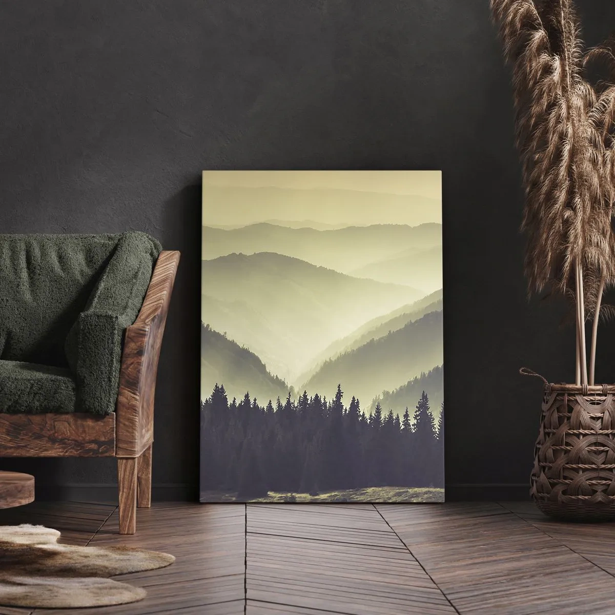 Quadro em tela - Atrás das sete montanhas... - 45x80 cm