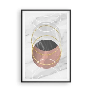 Pôster com moldura preta - Música das esferas - 61x91 cm