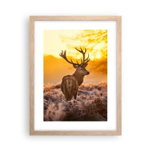 Pôster com moldura de carvalho claro - Rei da floresta de outono - 30x40 cm