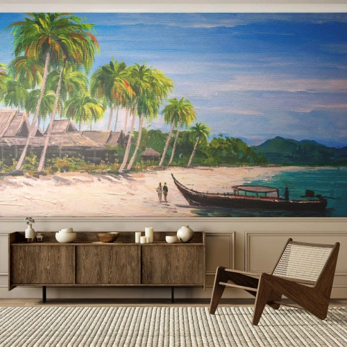 Papel de Parede Standard Eco - Um sonho exótico - Praia, Exotismo, Palmeiras - 350x256 cm