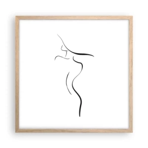 Pôster com moldura de carvalho claro - Elusiva como uma onda - 50x50 cm