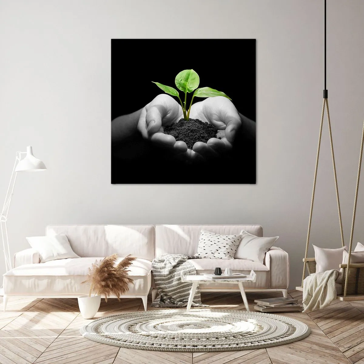 Quadro em tela - Eu amo a natureza, eu a protejo - 30x30 cm