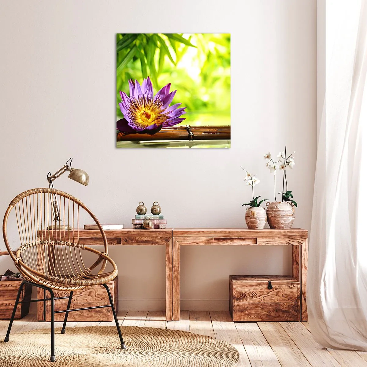 Quadro em tela - Sob o sol asiático - 50x50 cm