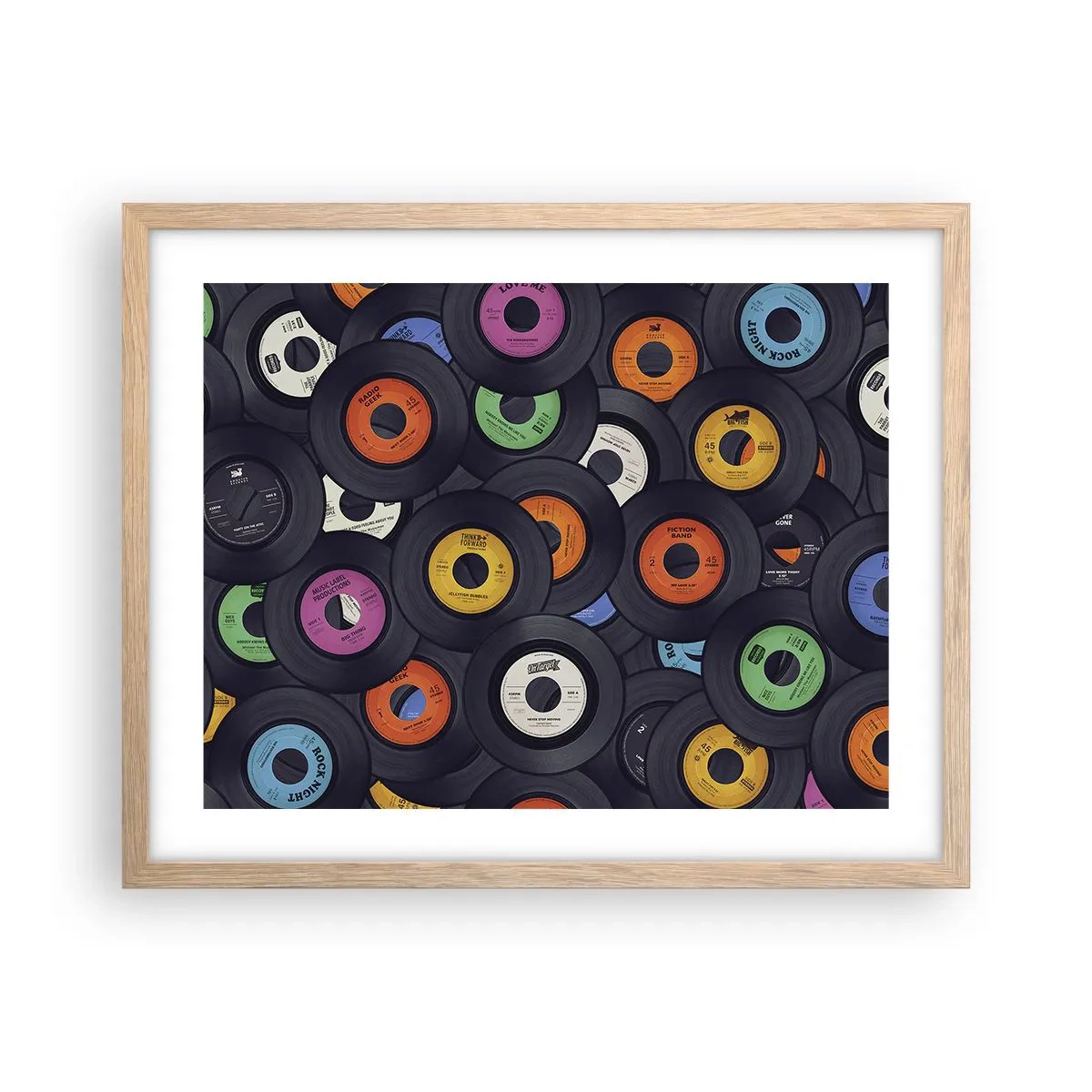Pôster com moldura de carvalho claro - Cores dos clássicos - 50x40 cm