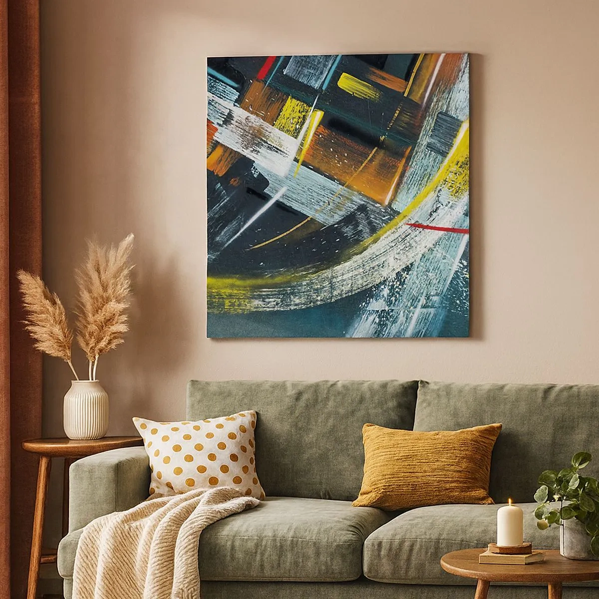 Quadro em tela - Energia de movimento - 30x30 cm