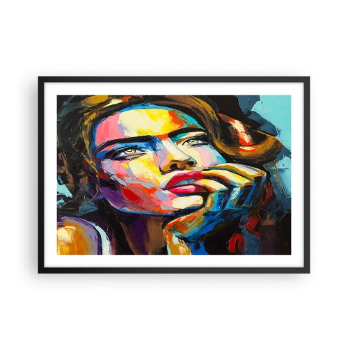 Pôster com moldura preta - Sonhos como pássaros voando no céu - 70x50 cm
