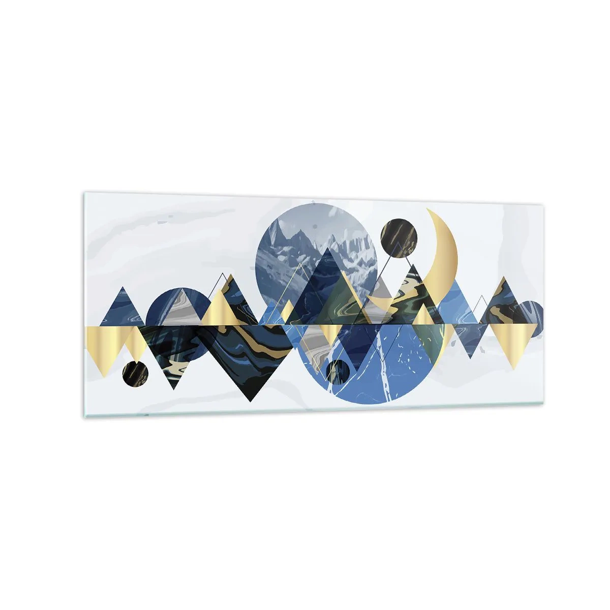 Quadro em vidro - Paisagem geométrica - 120x50 cm