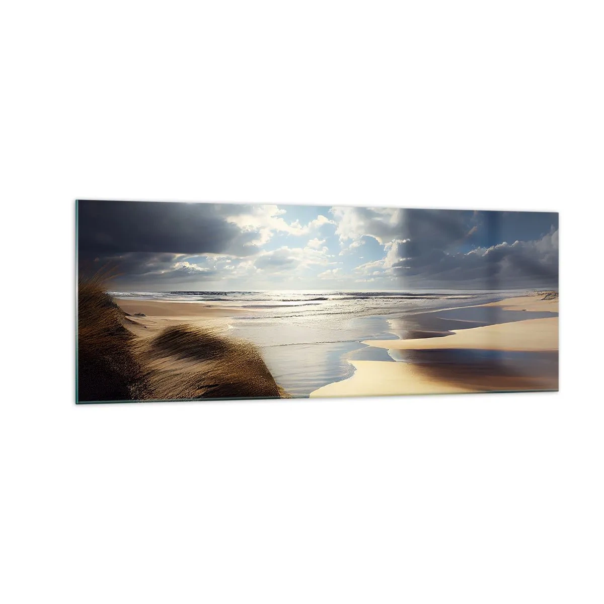 Quadro em vidro - Praia, praia selvagem - 140x50 cm