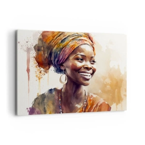 Quadro em tela - Rainha africana - 100x70 cm