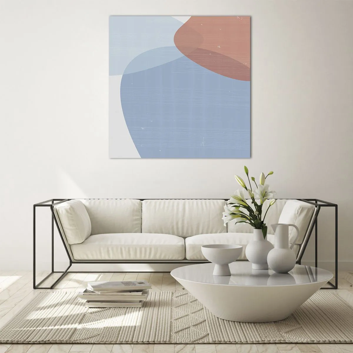 Quadro em vidro - Relacionamentos pastel - 60x60 cm