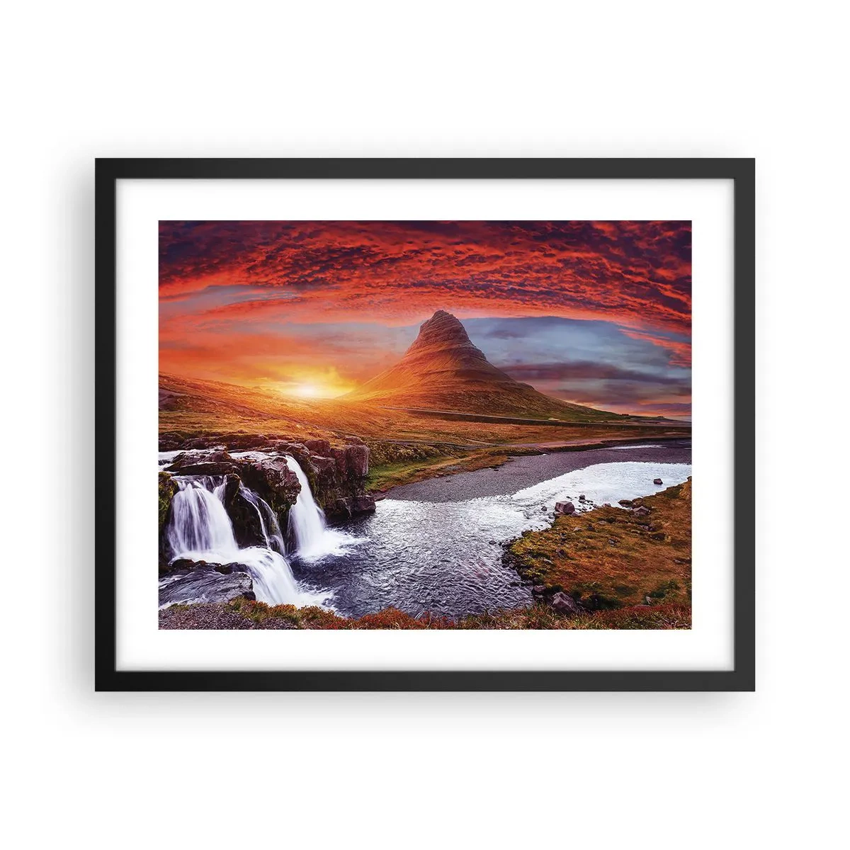 Pôster com moldura preta - A vista da Terra Média - 50x40 cm