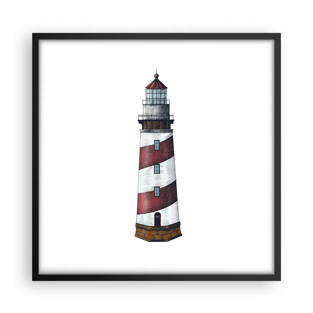 Pôster com moldura preta - Sempre em guarda - 50x50 cm