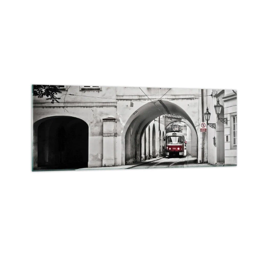 Quadro em vidro - Através do labirinto urbano - 140x50 cm