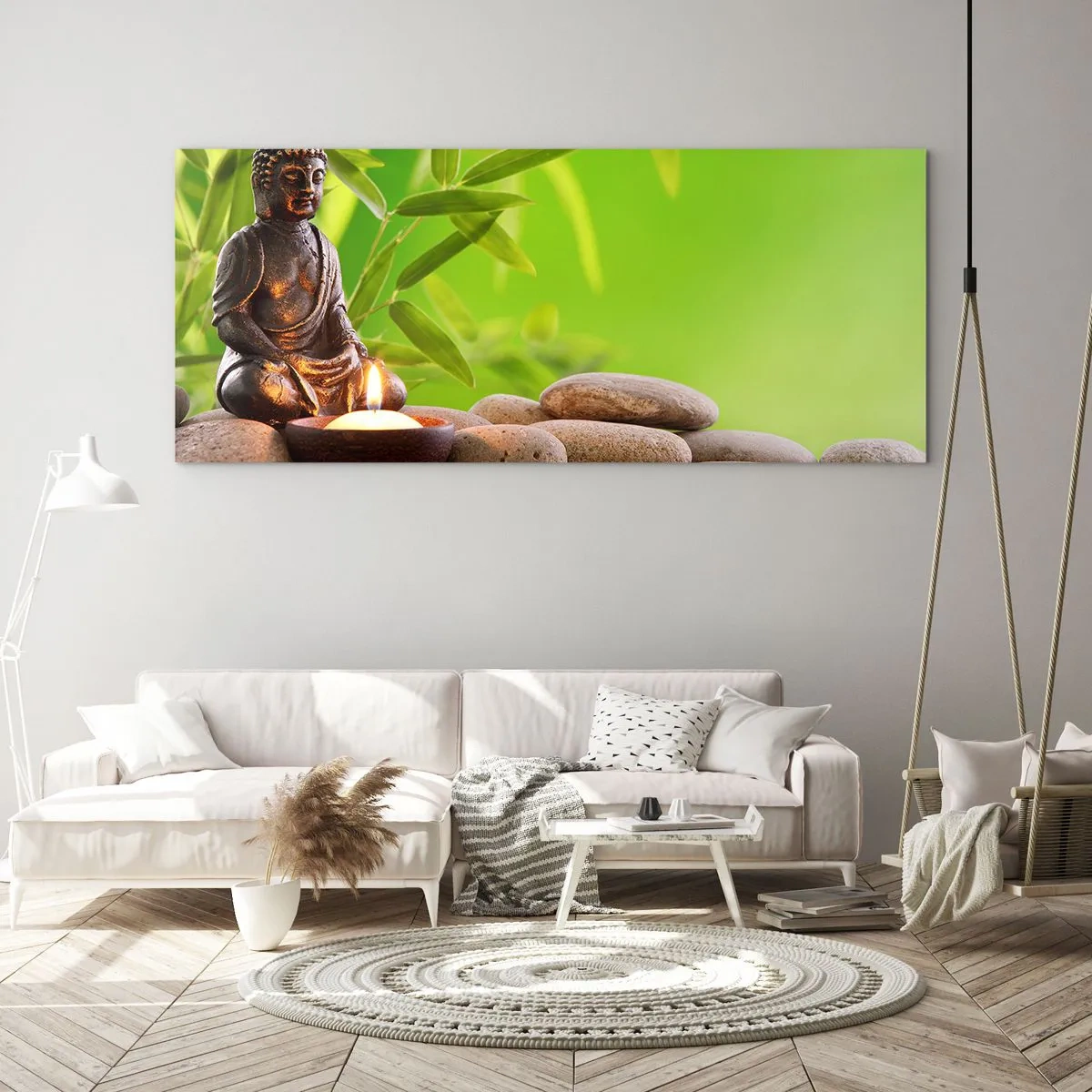Quadro em vidro - A vida é linda - 90x30 cm