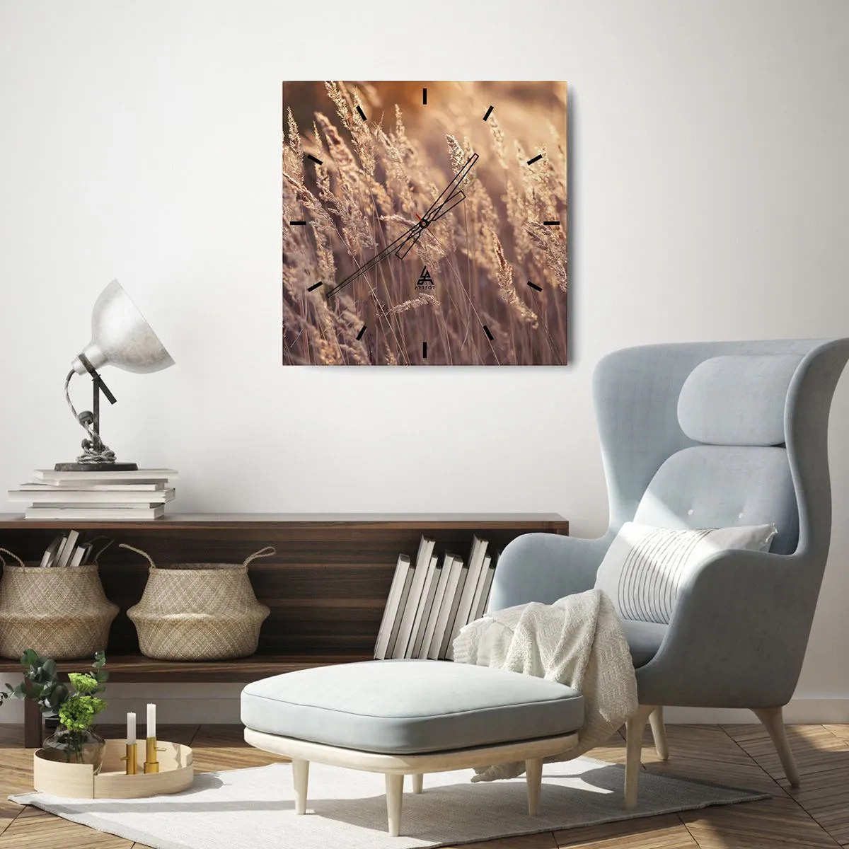 Relógio de parede - Relógio em vidro - Pronto para receber o outono - 40x40 cm