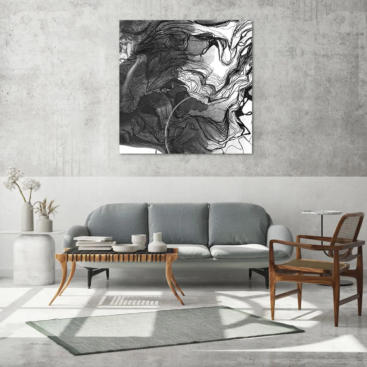 Quadro em vidro - Entrelaçados em sonhos - 40x40 cm
