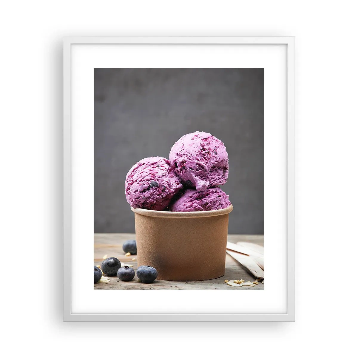 Pôster em moldura branca - Doçura e frieza - 40x50 cm