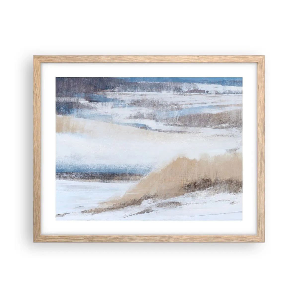 Pôster com moldura de carvalho claro - Composição de inverno - 50x40 cm