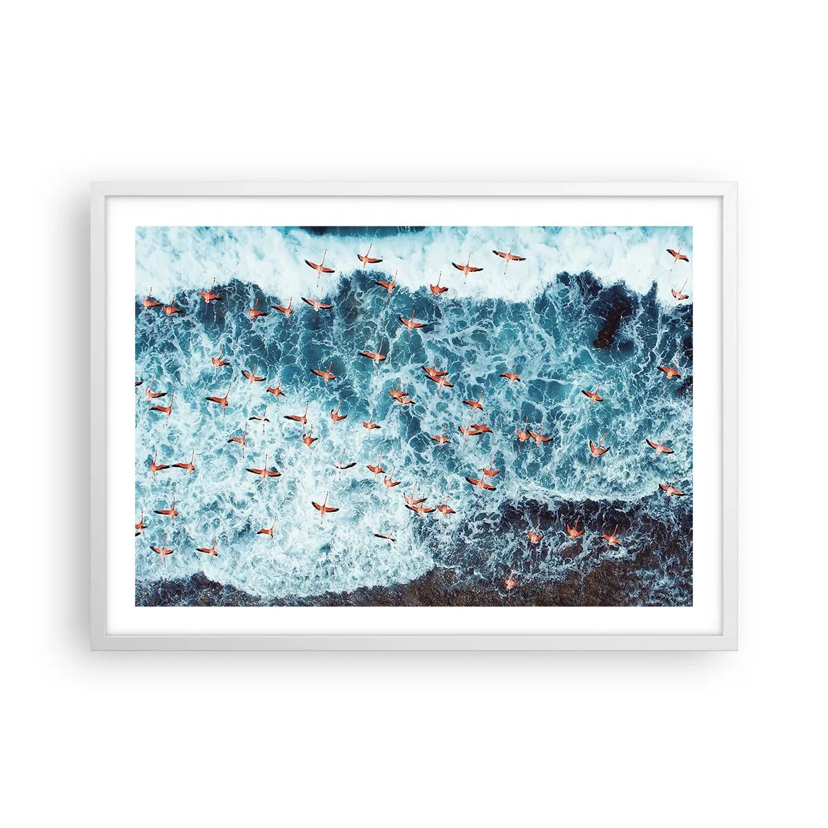 Pôster em moldura branca - Desfile à beira-mar - 70x50 cm