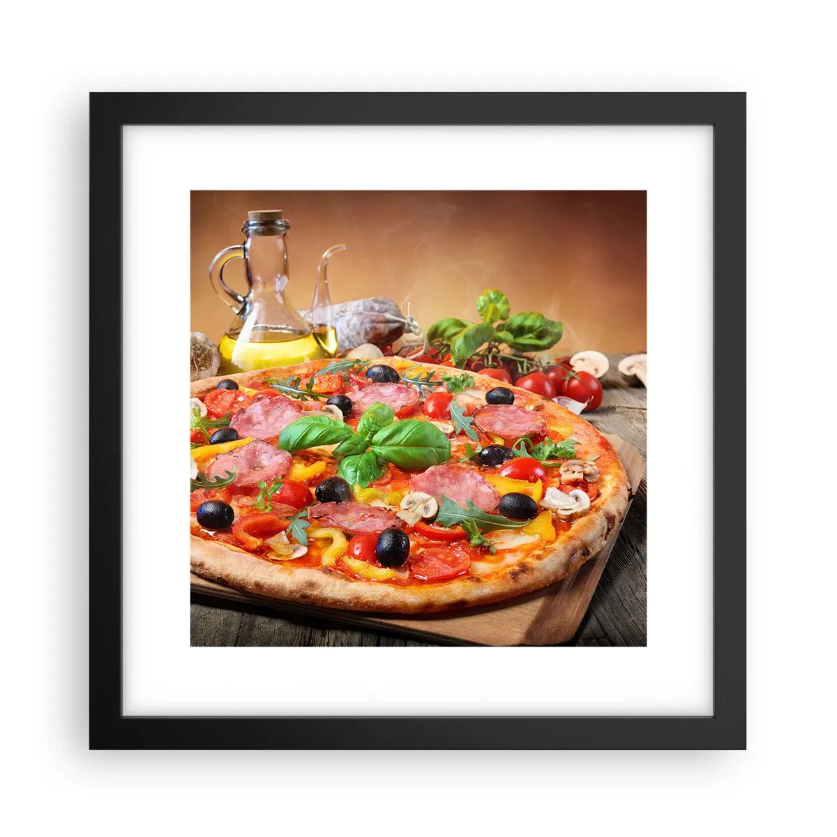 Pôster com moldura preta - Com um sabor verdadeiramente italiano - 30x30 cm