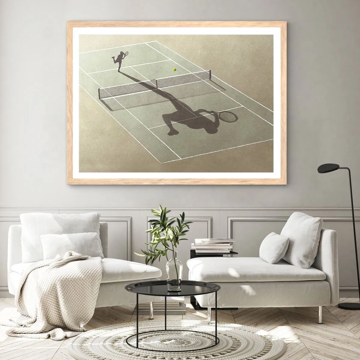 Pôster com moldura de carvalho claro - Supera-te - 40x30 cm