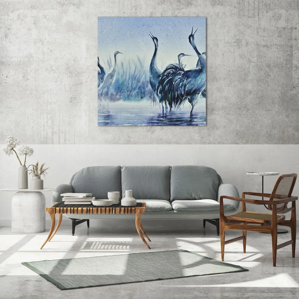 Quadro em vidro - Reunião matinal - 70x70 cm