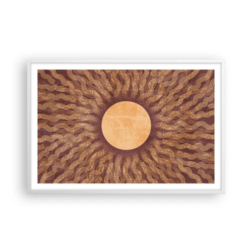 Pôster em moldura branca - Ícone do sol - 91x61 cm