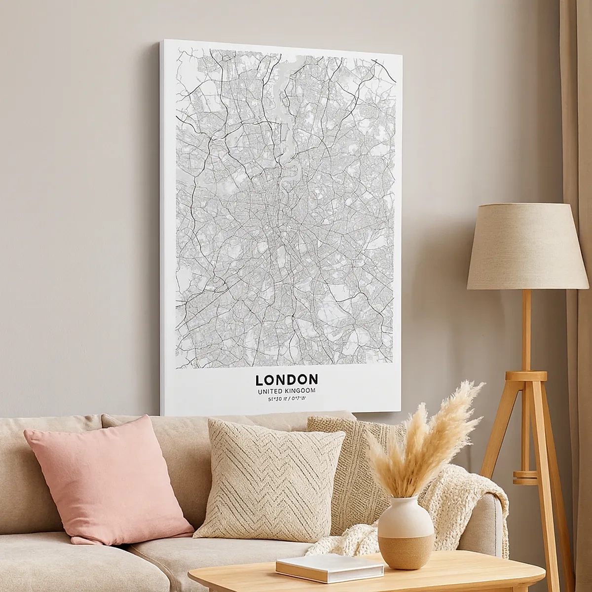 Quadro em tela - Mapa do labirinto de Londres - 50x70 cm