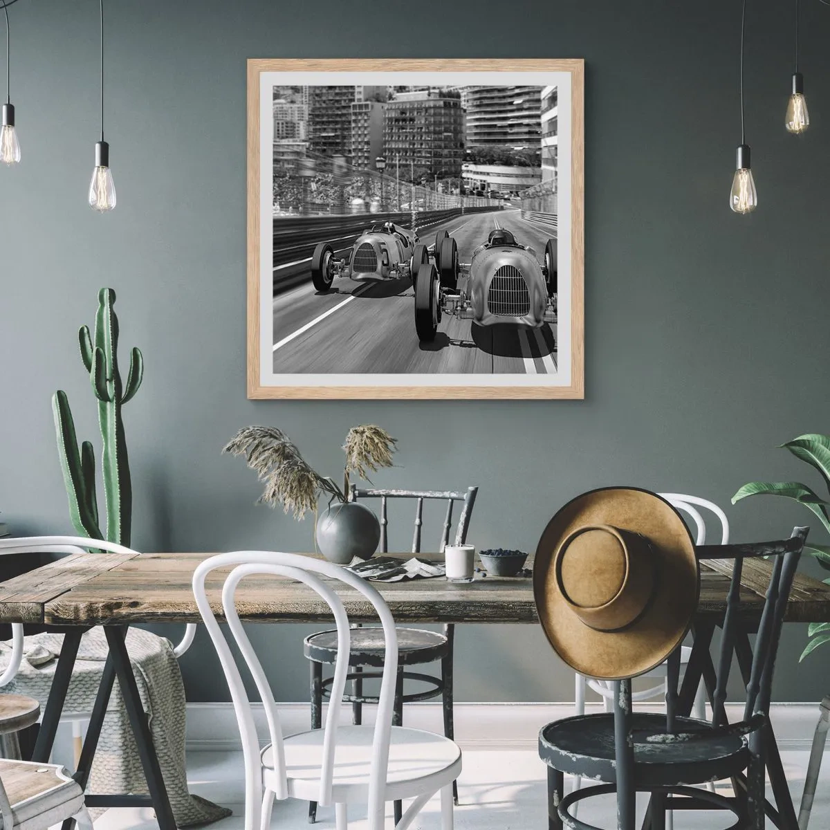 Pôster com moldura de carvalho claro - Era uma vez em Monte Carlo - 40x40 cm