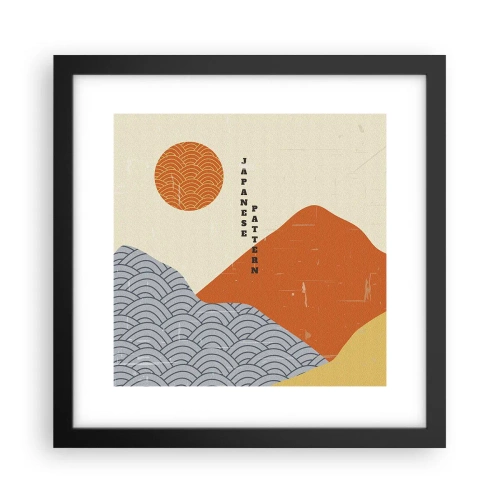 Pôster com moldura preta - No espírito japonês - 30x30 cm