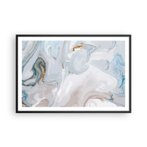 Pôster com moldura preta - Branco elevado - 91x61 cm