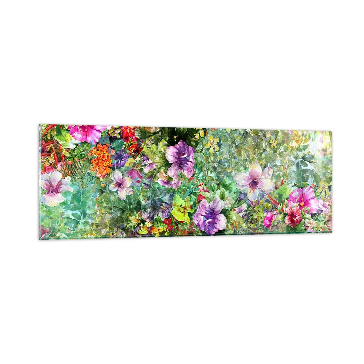 Quadro em vidro - Nas flores para a perdição - 90x30 cm