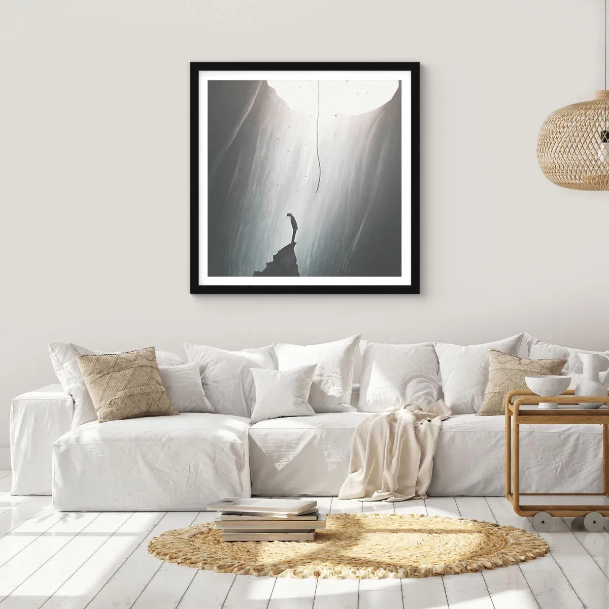 Pôster com moldura preta - Sempre há uma saída - 30x30 cm