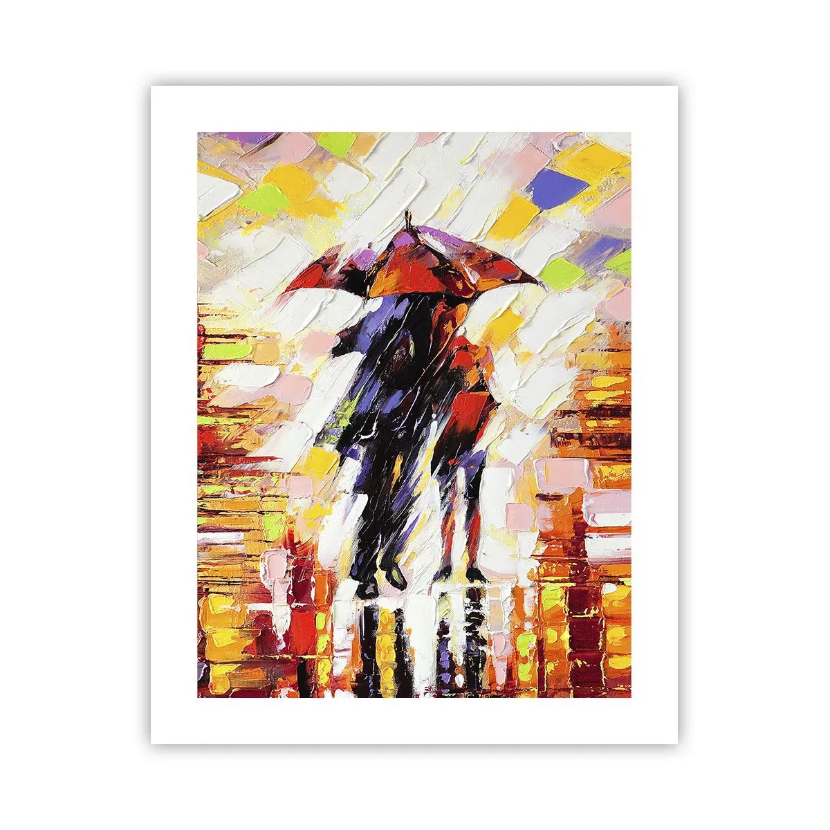 Pôster - Juntos durante a noite e a chuva - 40x50 cm