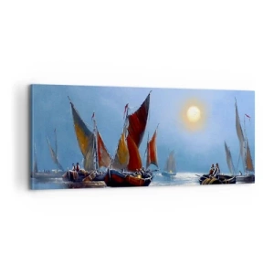 Quadro em tela - Pesca noturna - 100x40 cm
