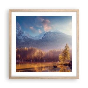 Pôster com moldura de carvalho claro - Nas montanhas e vales - 50x50 cm