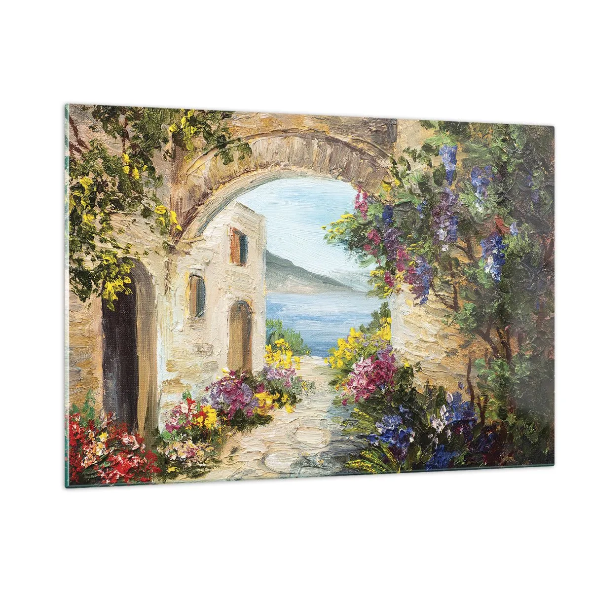Quadro em vidro - O encanto da província costeira - 120x80 cm
