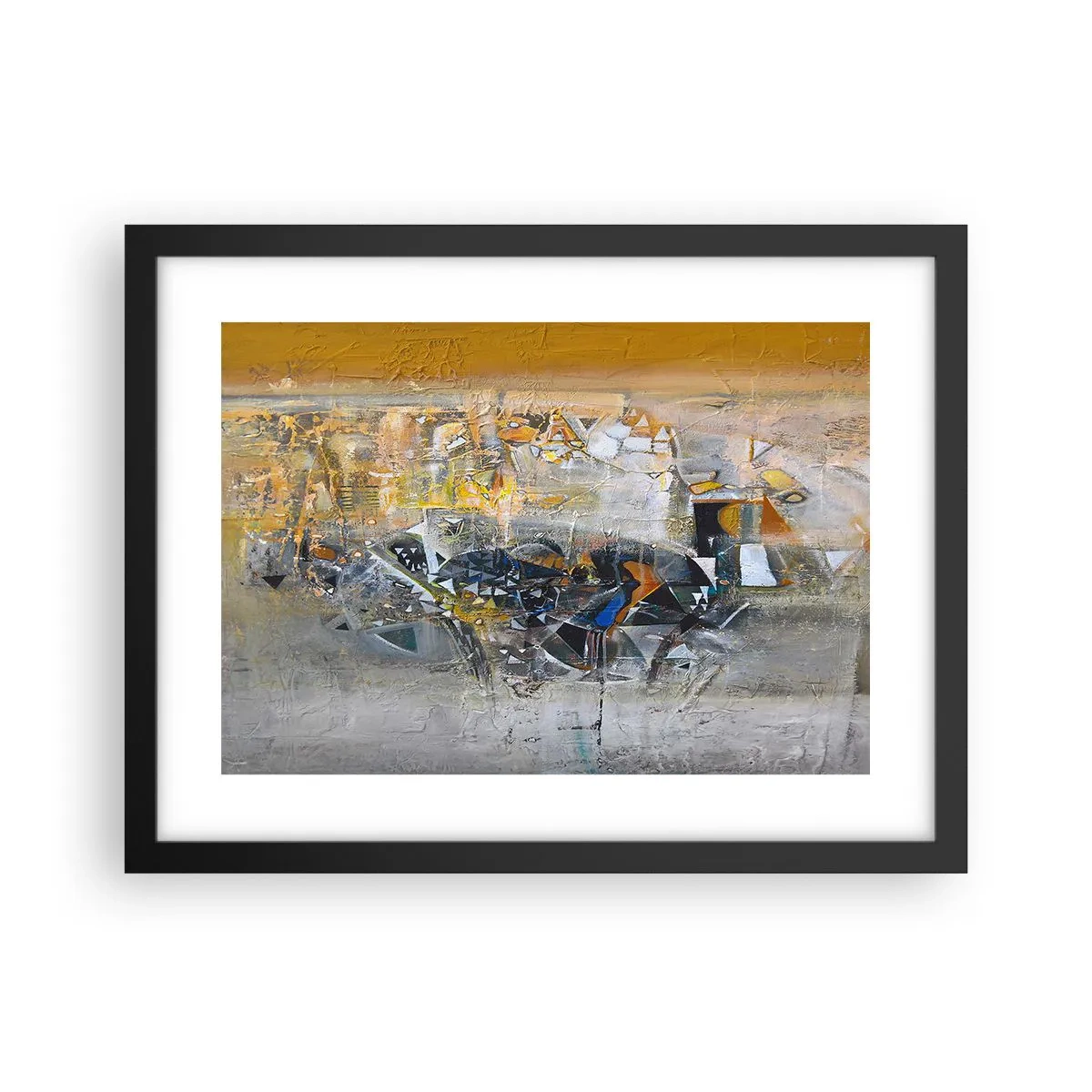 Pôster com moldura preta - Tudo vai se encaixar - 40x30 cm