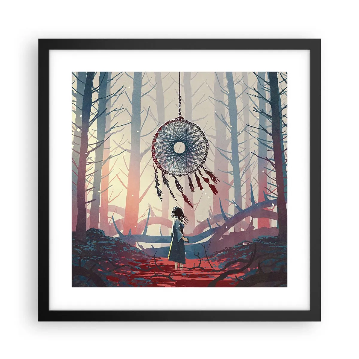 Pôster com moldura preta - O ritual secreto da felicidade - 40x40 cm